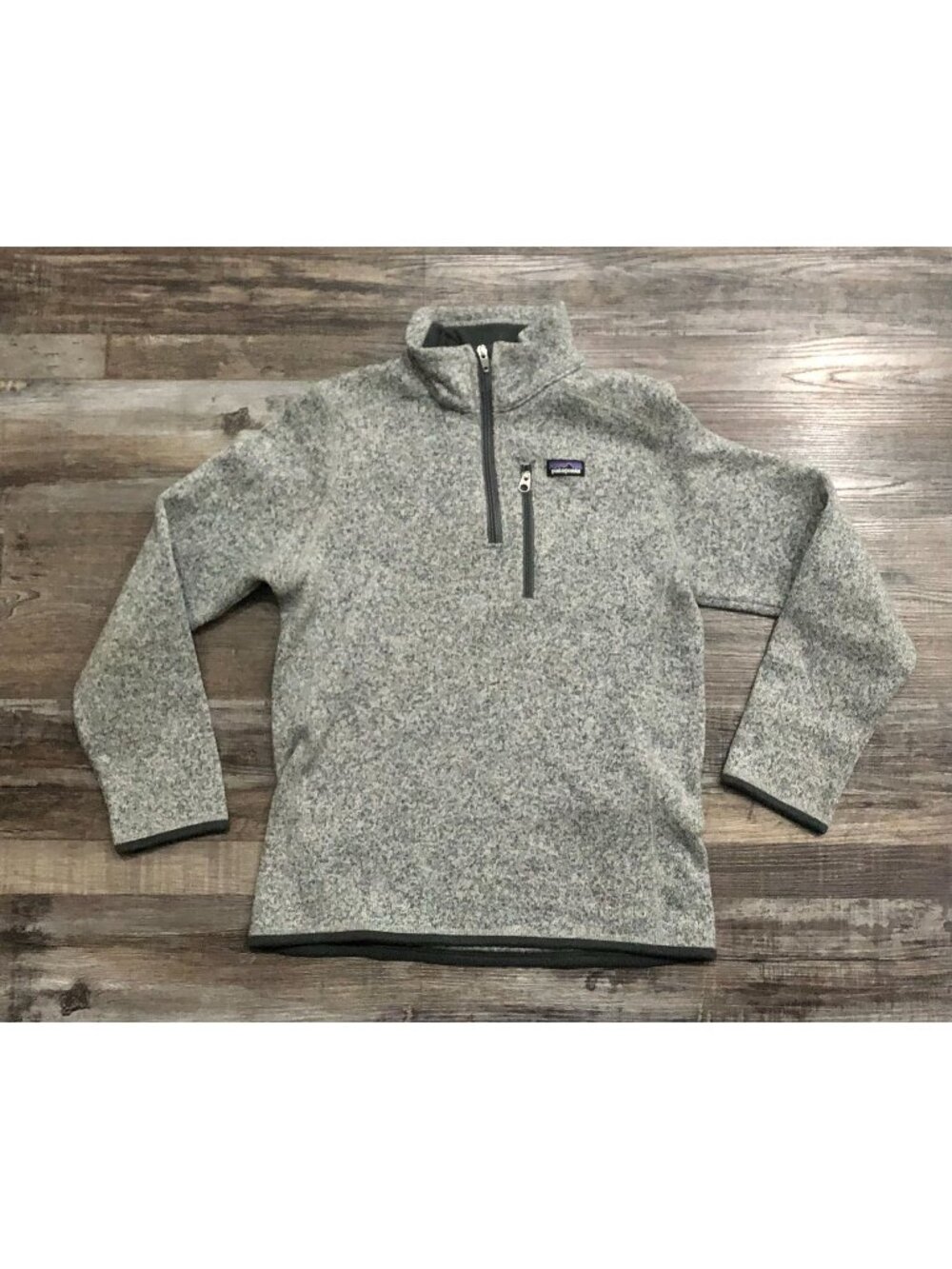 Patagonia Youth Large Gray 1/4 Zip Long Sleeve Fleece Jacket
